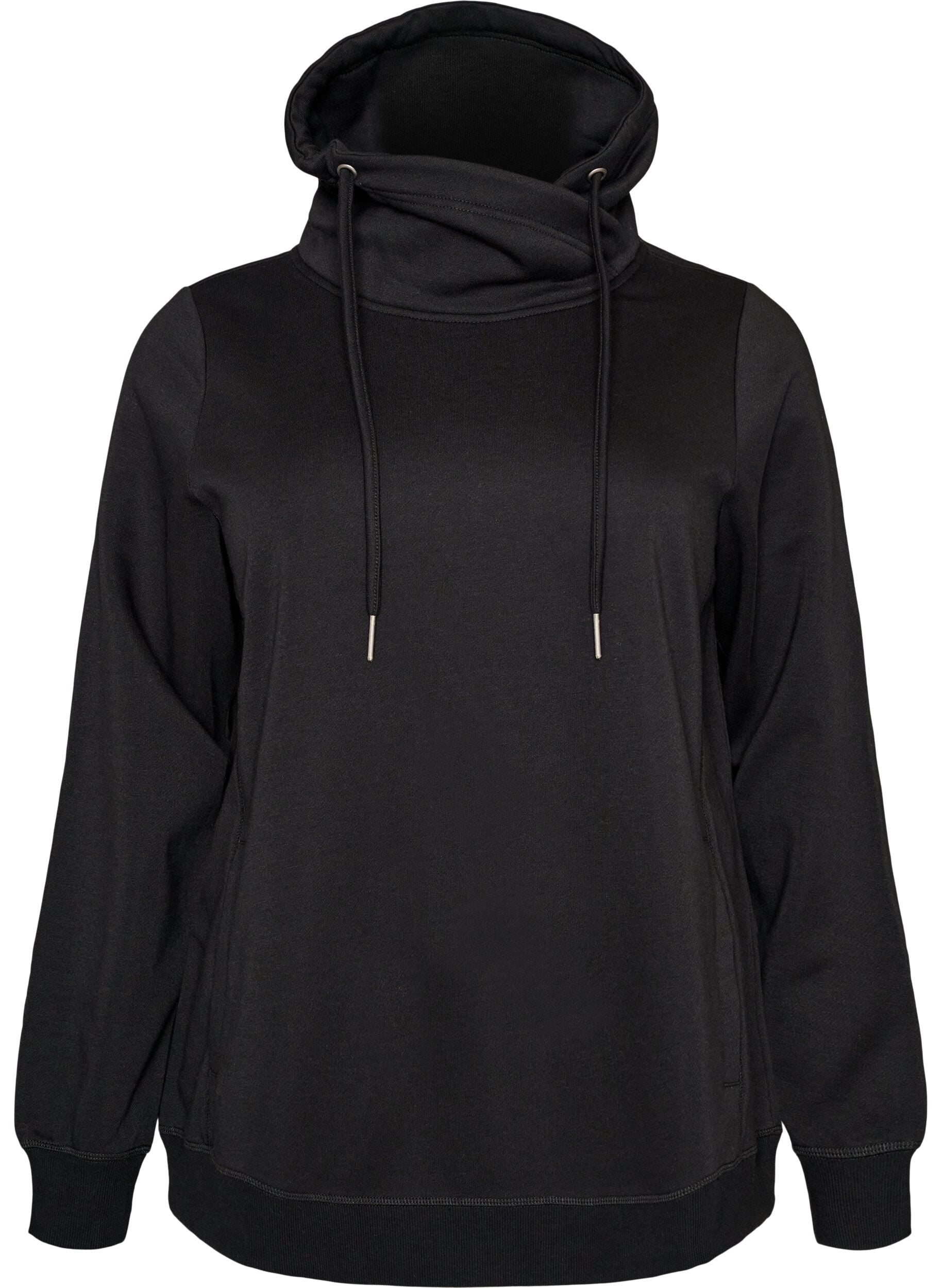 FLASH - Sweatshirt med h&ouml;g krage och fickor