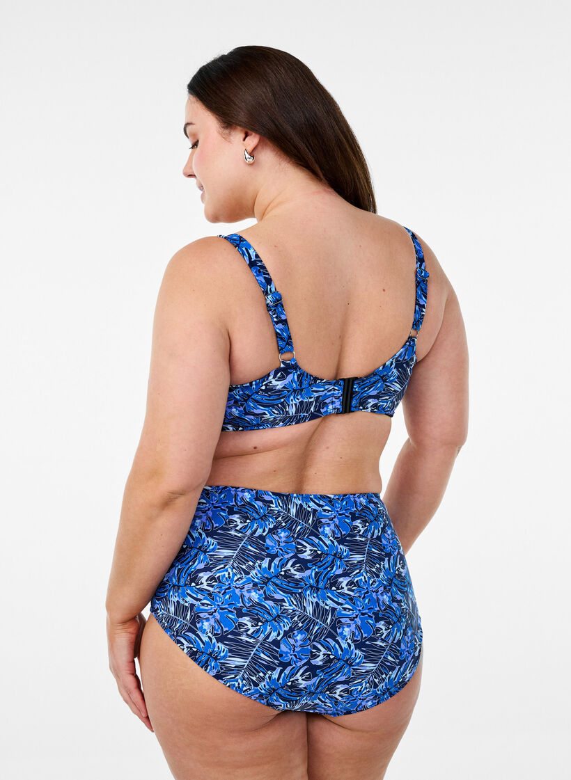 Bikinitopp med bygel och m&ouml;nster, Bl&aring;, Model image number 2