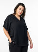 L&ouml;s blus med korta &auml;rmar, Svart, Model image number 0