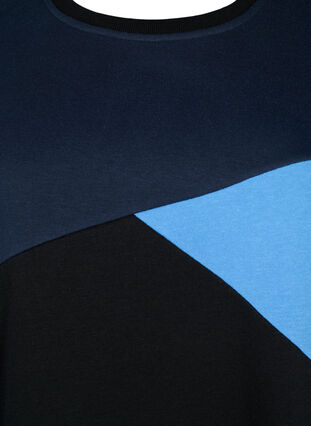 Lång sweatshirt med blockfärger, Night S. Color Block, Packshot image number 2