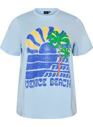 T-shirt i bomull med tryck, Bl&aring;