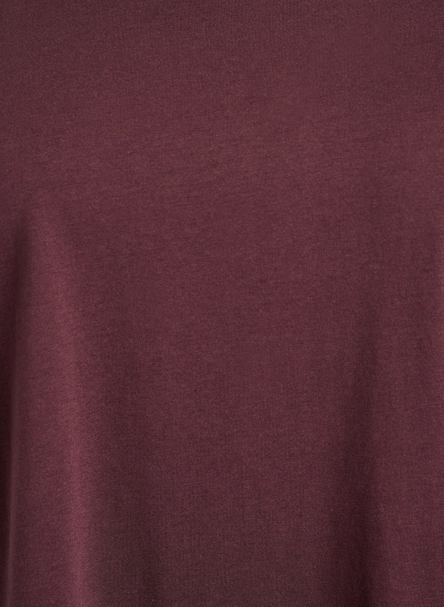ZizziKort&auml;rmad t-shirt i bomullsblandning, M&ouml;rk Bordeaux, Packshot image number 2