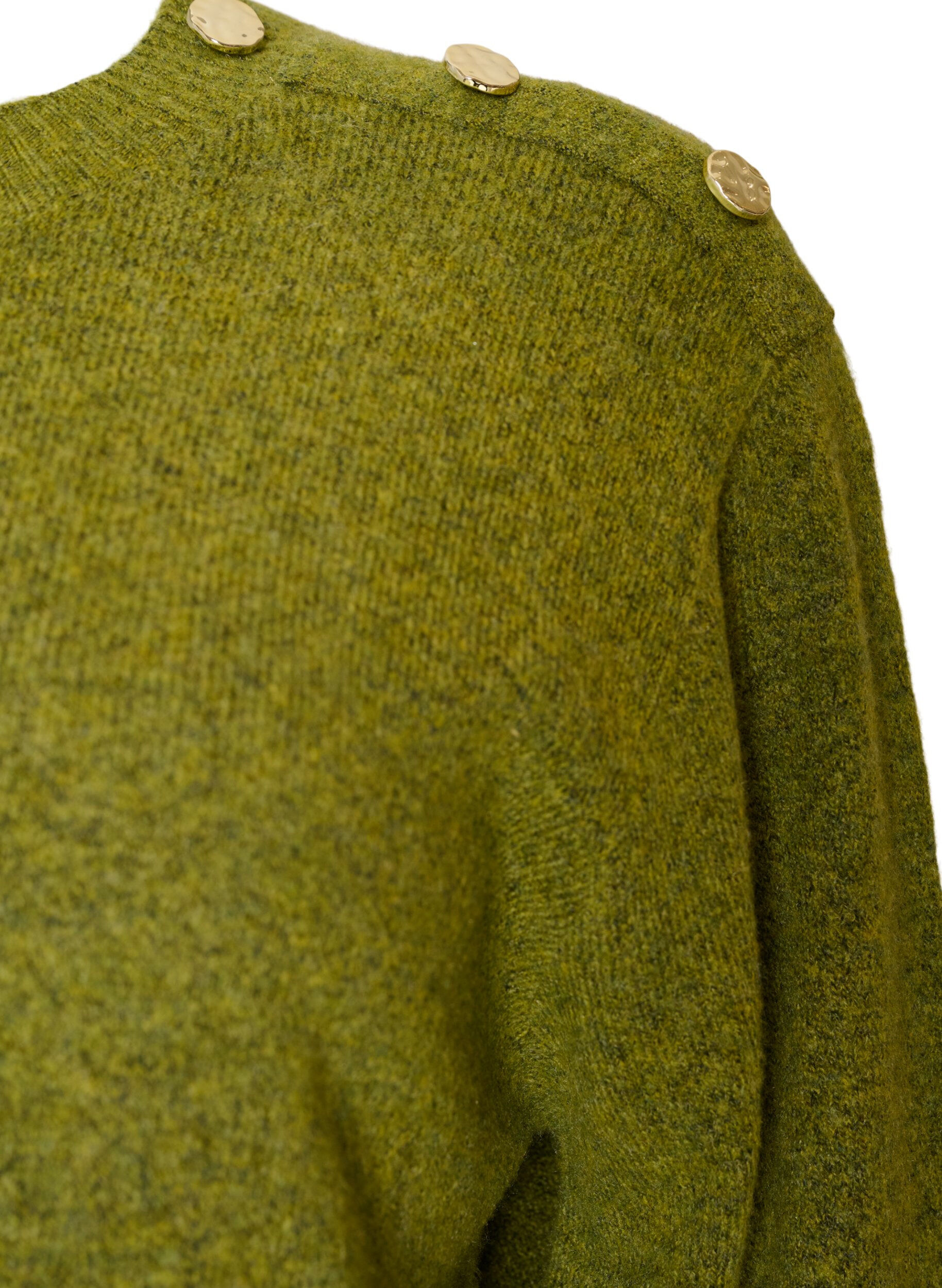 ZizziStickad blus med knappdetalj, Gr&ouml;n, Packshot image number 2