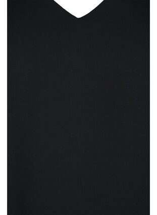 V-ringad blus med 3/4-ärmar, Black, Packshot image number 2