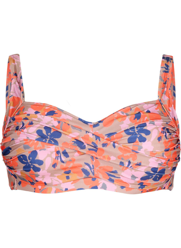Bikinitopp med tryck, Retro Flower, Packshot image number 0