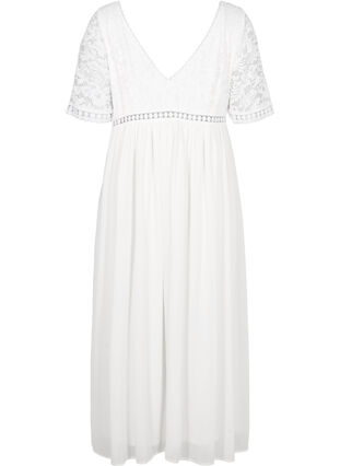 Maxiklänning med ringad rygg  och korta ärmar, Bright White, Packshot image number 1