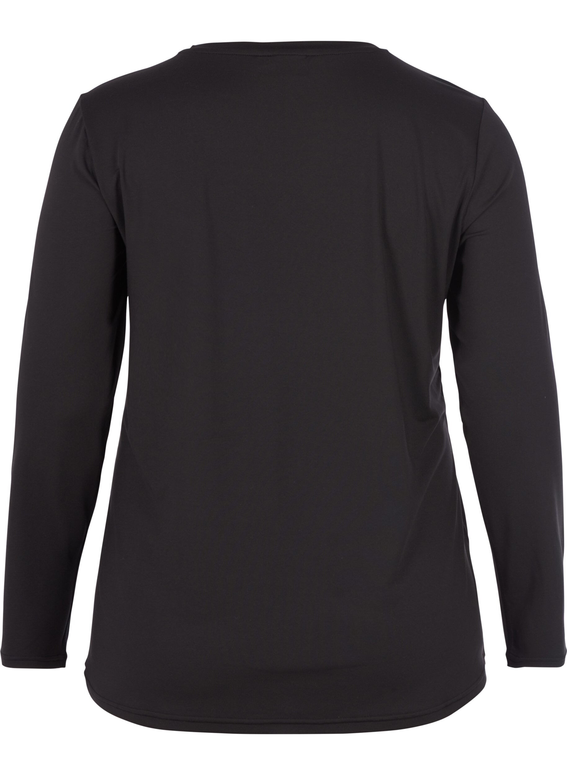ZizziTr&auml;ningsblus med l&aring;nga &auml;rmar, Svart, Packshot image number 1