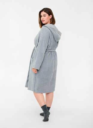 Morgonrock med huva och fickor, Grey, Model image number 1