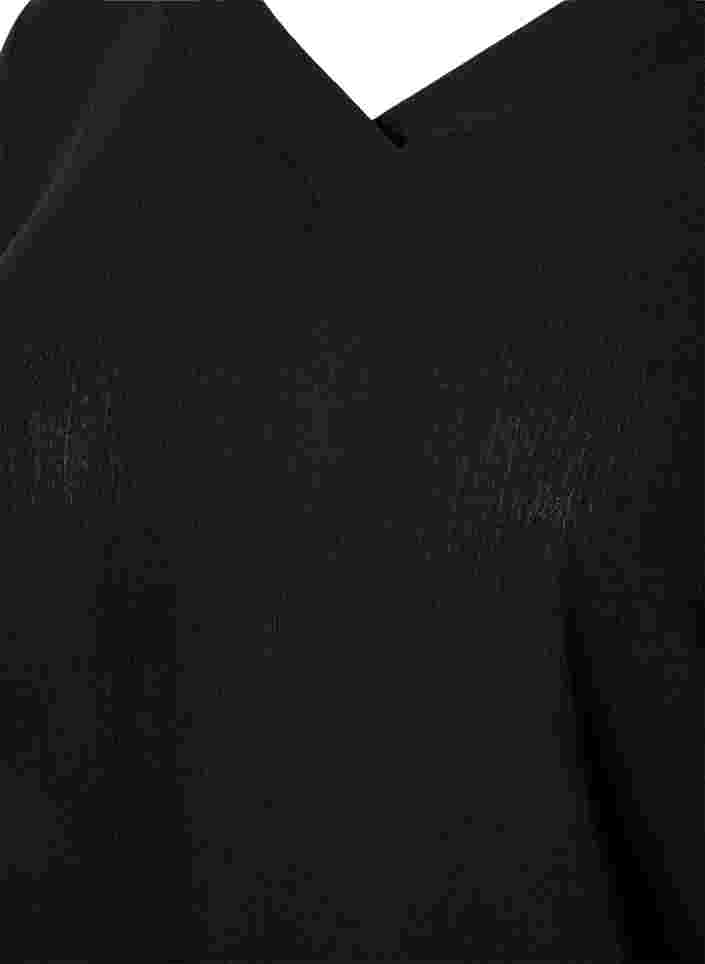 Viskosblus med smock, Black, Packshot image number 2