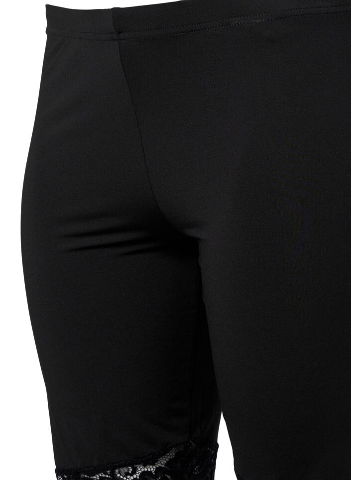 2-pack cykelshorts med spetskant, Black / Black, Packshot image number 3