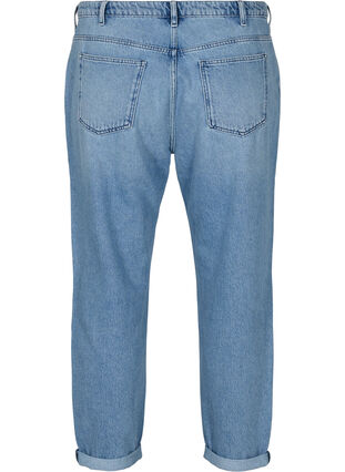 Mille mom fit jeans med blockfärgat mönster, Blue Denim Comb, Packshot image number 1