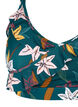 Blommig bikinitopp med volanger, Gr&ouml;n, Packshot image number 2