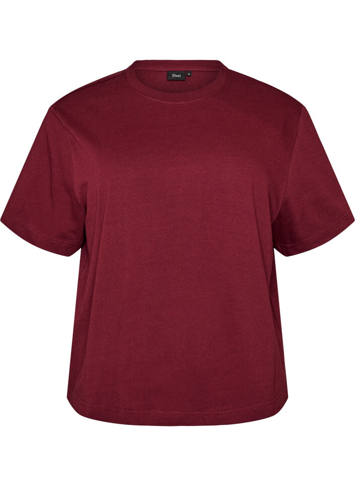 Boxig t-shirt i bomull, R&ouml;d, Packshot image number 0