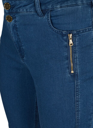 Figurnära jeansshorts, Medium Blue Denim, Packshot image number 2