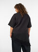 Blus i jersey med lager-p&aring;-lager-look och spets, Svart, Model image number 2
