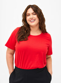 FLASH - T-shirt med rund halsringning, High Risk Red, Model