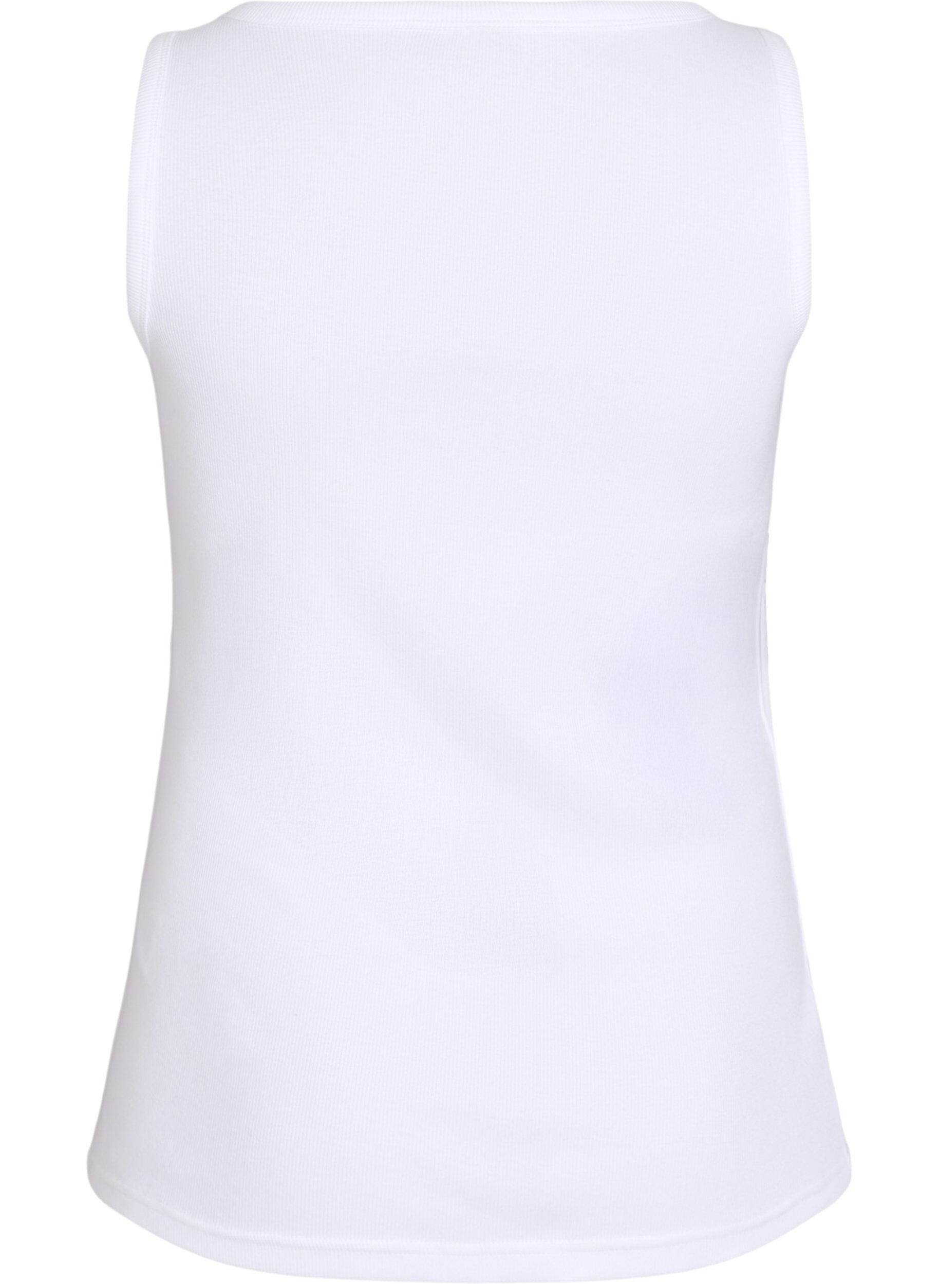 ZizziT&aring;tsittande topp med motiv, Vit, Packshot image number 1