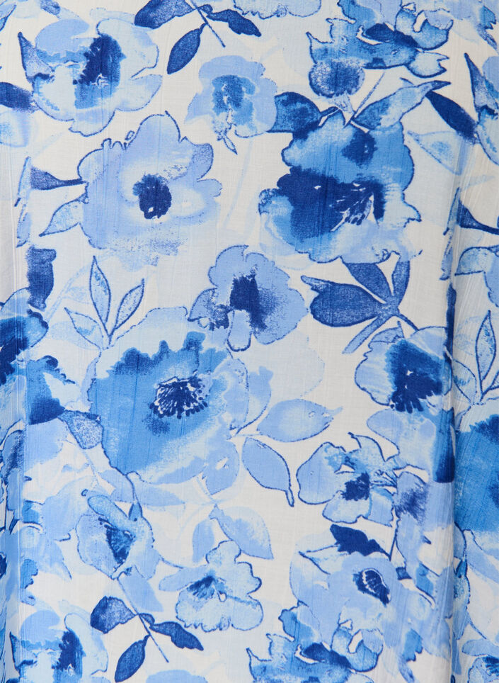 Blus i viskos med rynkade &auml;rmar, Bl&aring;, Packshot image number 2