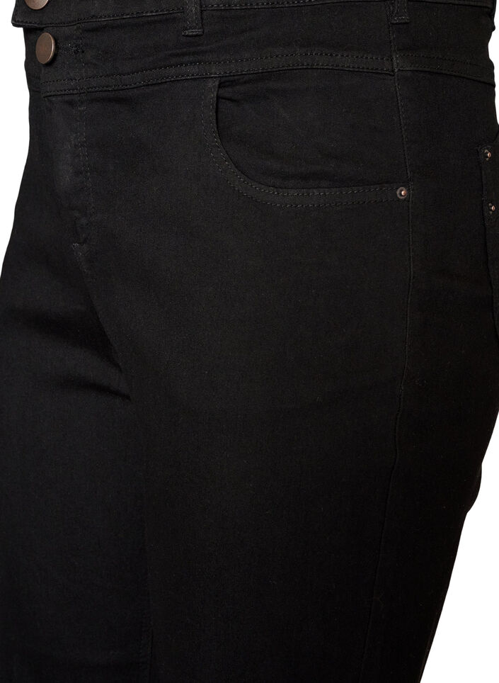 Gemma-jeans med normal passform och h&ouml;g midja, Svart, Packshot image number 2