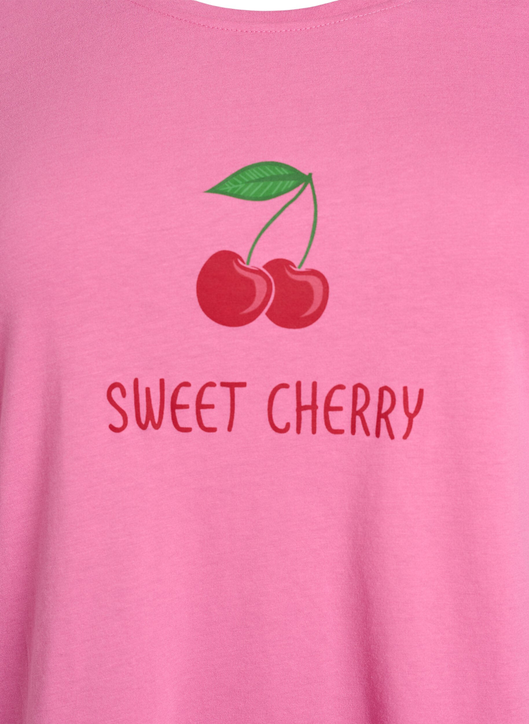 ZizziT-shirt med tryck, Rosa, Packshot image number 2