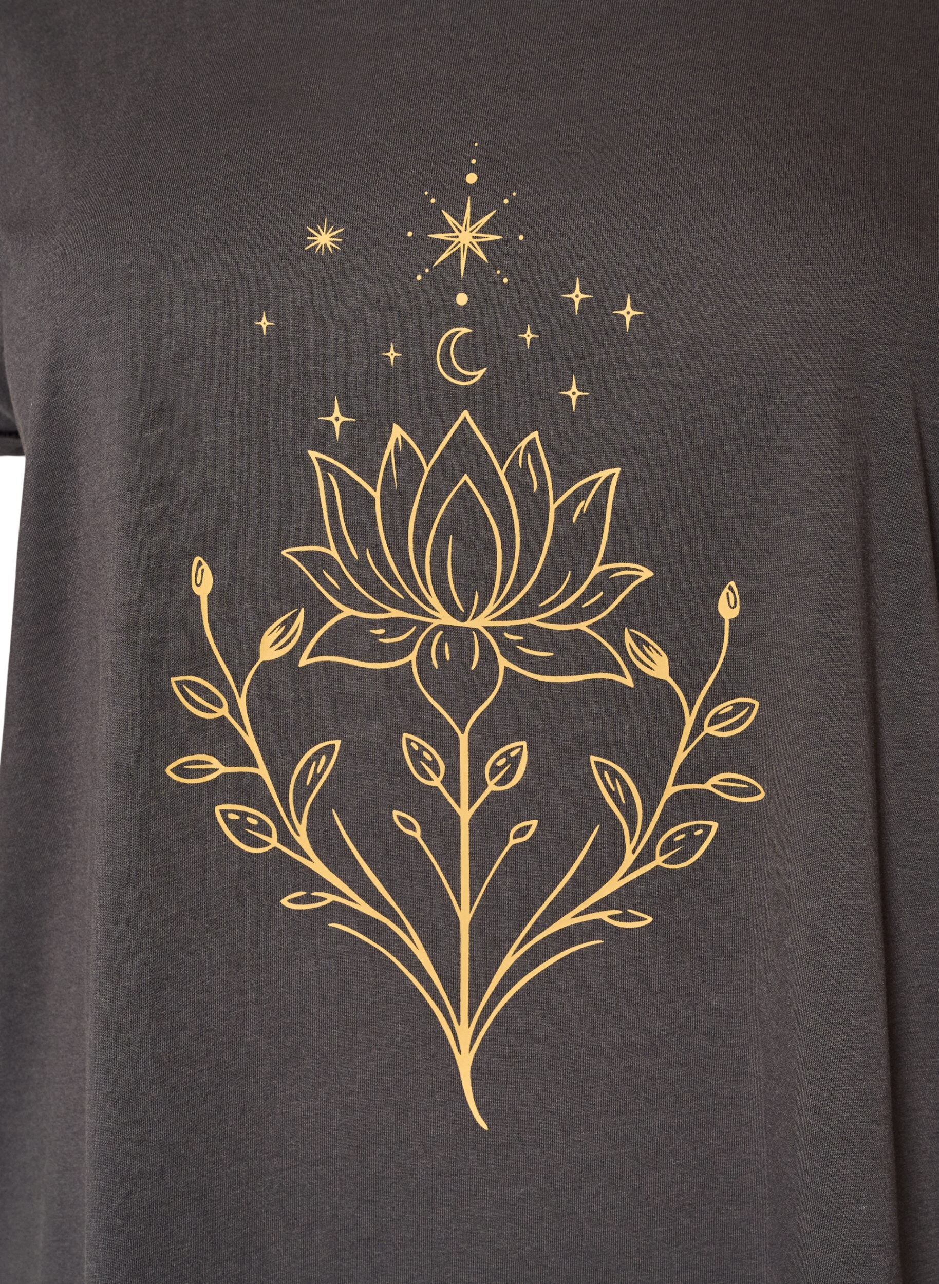 ZizziT-shirt med dekorativt tryck framtill, Gr&aring;, Packshot image number 2