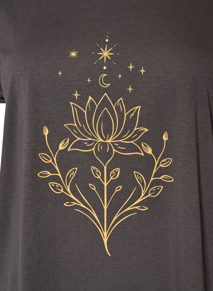 T-shirt med dekorativt tryck framtill, Gr&aring;, Packshot image number 2