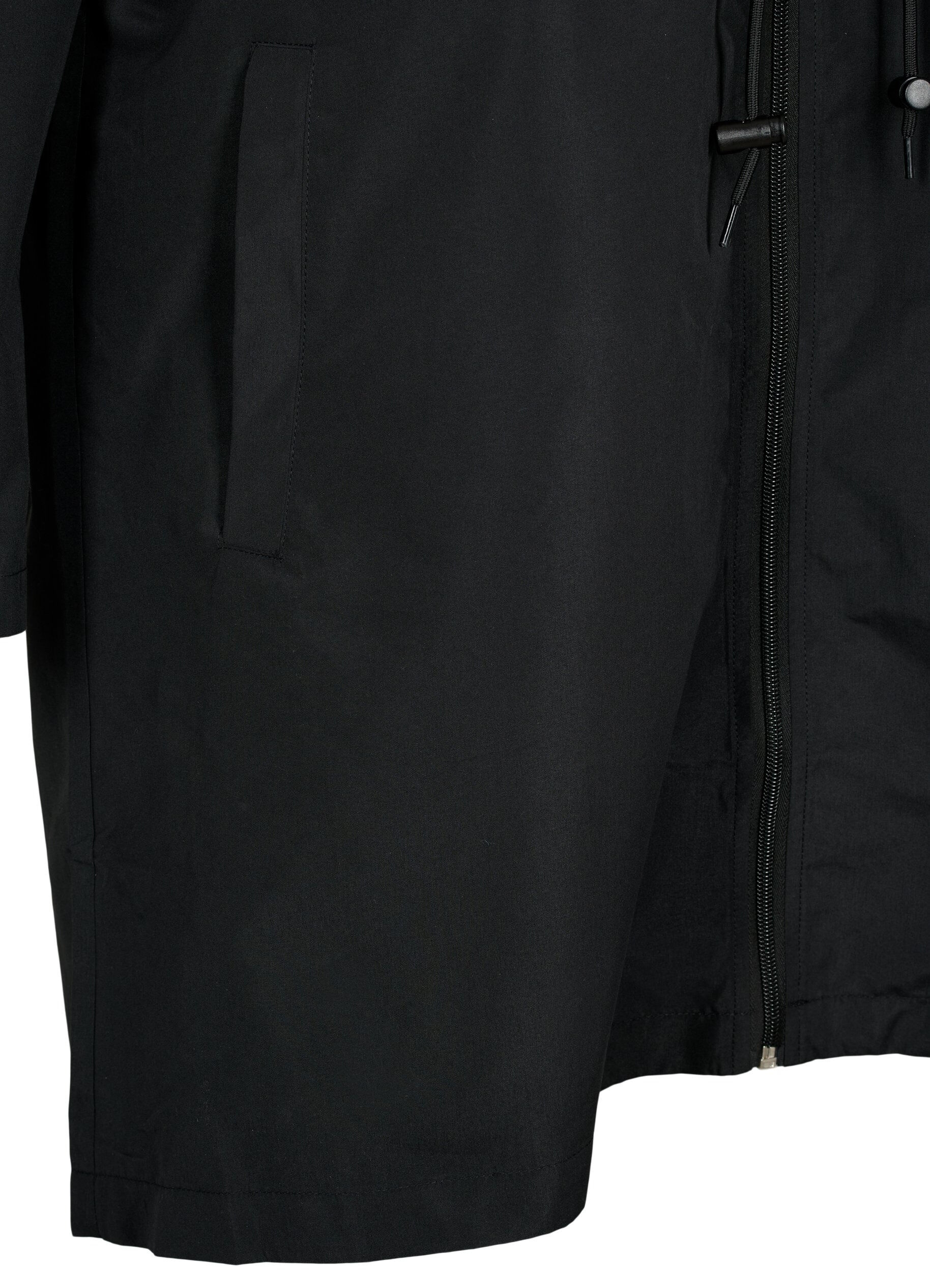Zizzi FLASH - Vattenavvisande parka med huva, Black, Packshot image number 3