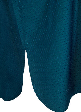Kortärmad skjortklänning med prickigt mönster, Deep Teal, Packshot image number 3