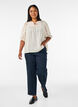 Blus i seersucker med knytband, Beige, Model image number 1