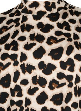 FLASH - Långärmad blus med turtleneck, Leopard AOP, Packshot image number 2
