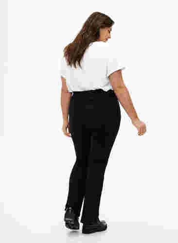 Ellen bootcut jeans med hög midja, Black, Model image number 1