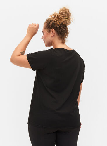  T-shirt till träning med print, Black Don't Quit , Model image number 1