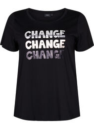 T-shirt i bomull med korta ärmar, Black Change