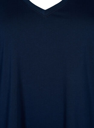 V-ringad t-shirt i bomull, Navy Blazer, Packshot image number 2