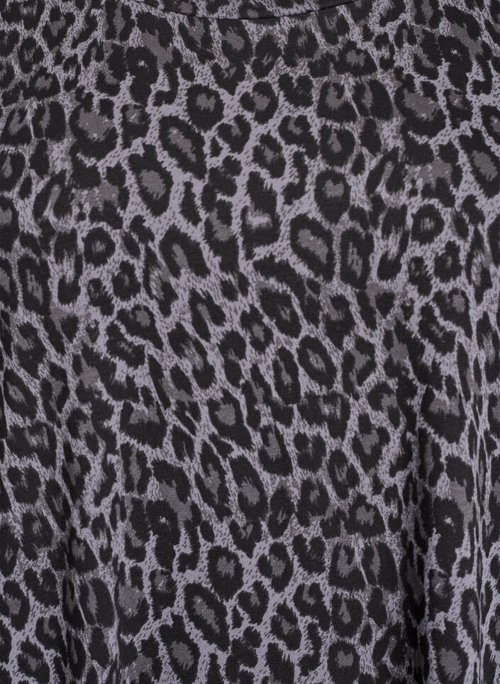 Kort t-shirtklänning i bomullstrikå, Grå, Packshot image number 2