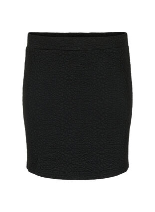 Kort kjol med textur, Black, Packshot image number 0
