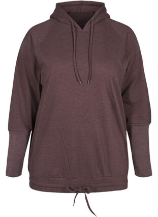 Sweatshirt med justerbar nederdel, Fudge Mel. , Packshot image number 0