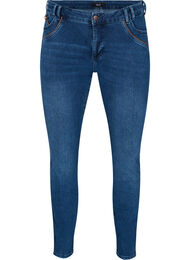 Sanna jeans i extra slim fit och normal midjehöjd, Blue denim