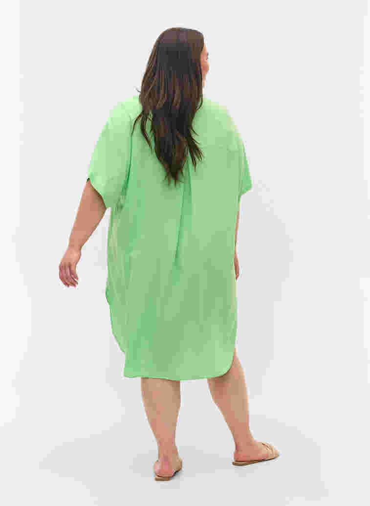 Lång skjorta i viskos med 2/4 ärmar, Summer Green, Model image number 1