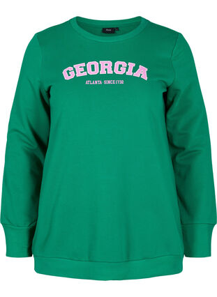Sweatshirt i bomull med texttryck, Jolly Green, Packshot image number 0