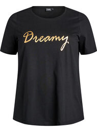 T-shirt med tryck, Svart