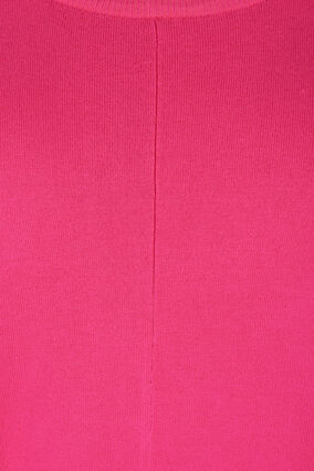 Lös stickad tröja med ribbkanter, Pink Yarrow, Packshot image number 3
