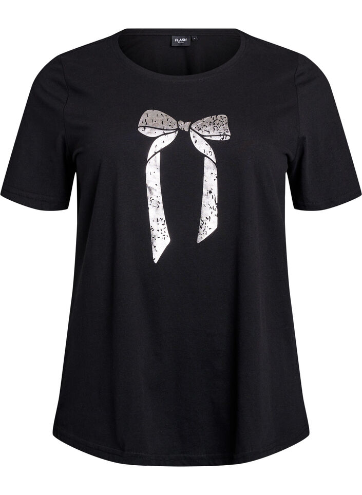 T-shirt med tryck, Svart, Packshot image number 0