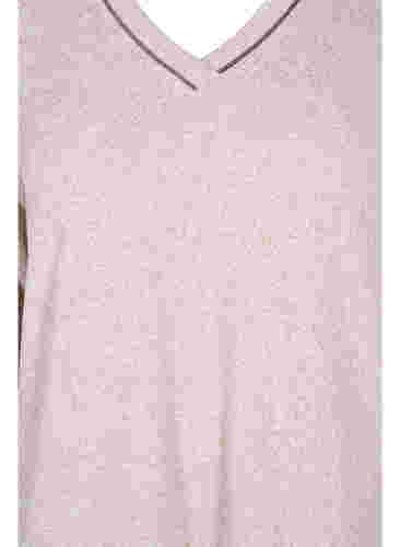 V-ringad tröja med återvunnen polyester, Natural Mel., Packshot image number 2