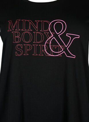 Sport t-shirt med tryck, Black w. Mind/Body, Packshot image number 2