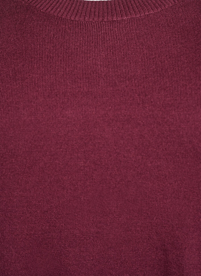 Stickad blus med rund hals, R&ouml;d, Packshot image number 2