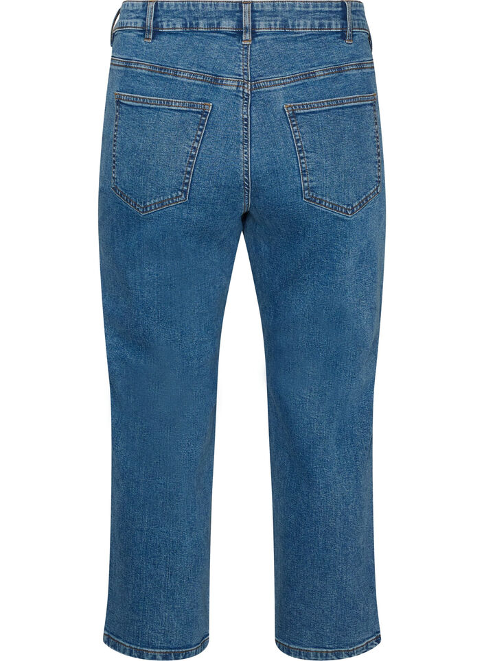 Croppade Vera-jeans med raka ben, Bl&aring;, Packshot image number 1