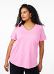 FLASH - T-shirt med V-ringning, Rosa, Model image number 0