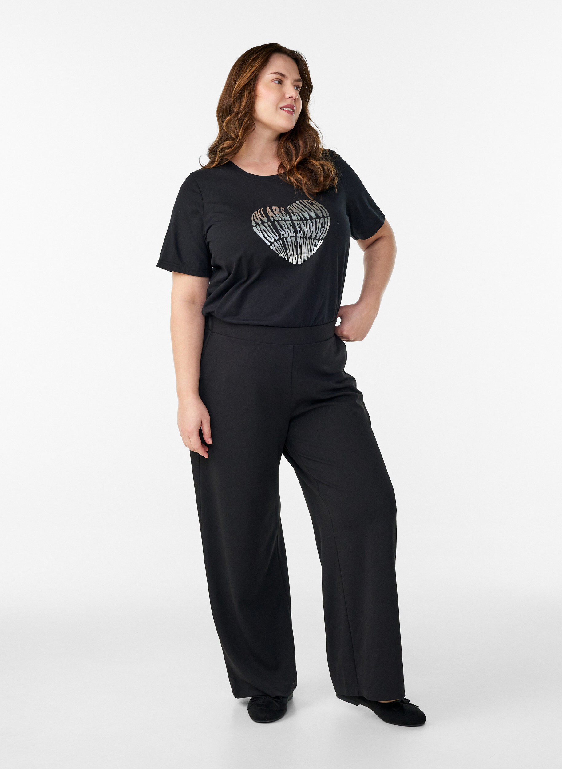 ZizziT-shirt med tryck, Svart, Model image number 1