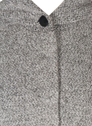 Lång jacka med ull, Light Grey Melange, Packshot image number 2